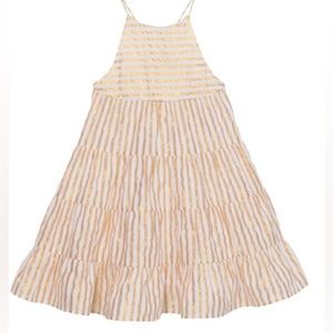 Velveteen Lara Dress Size 6 Gold Metallic Dress